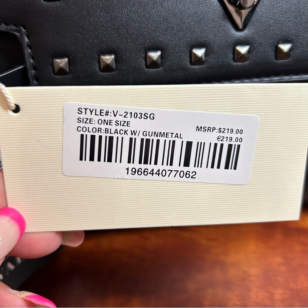 Valentino Orlandi Black Crossbody Bag with Studded Detailing NWT - Picture 12 of 12